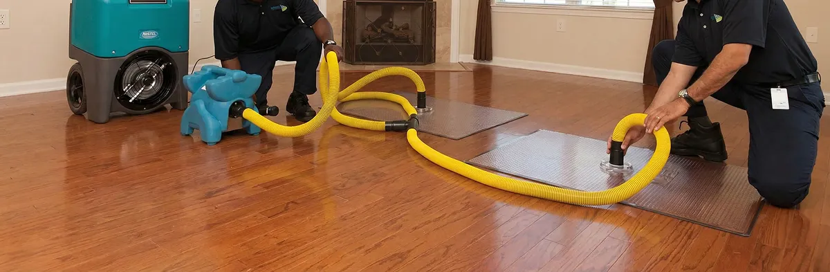 emergency water removal technicians extracting standing water from a home using professional equipment in Reno, NV