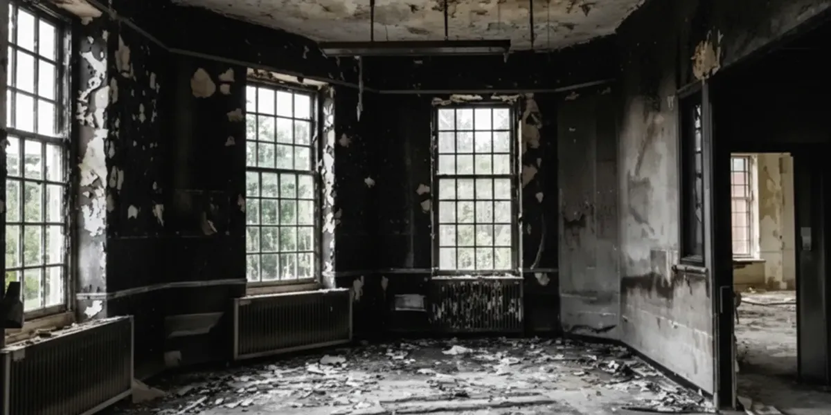 fire damage repair addressing severe interior damage and smoke residue inside a burned home in Reno, NV